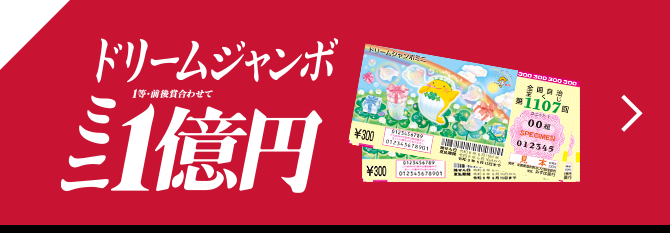 ドリームジャンボミニ 1等・前後賞合わせて 1億円