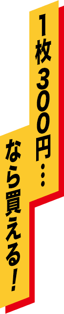 １枚３００円…なら買える！