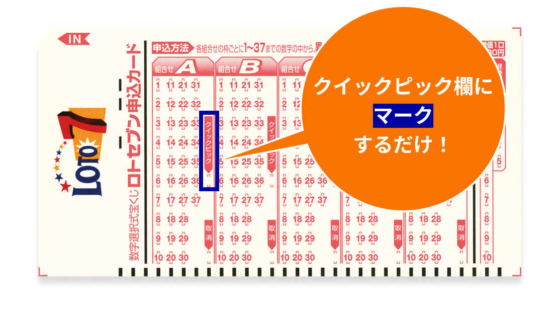 クイックピック欄にマークするだけ！
