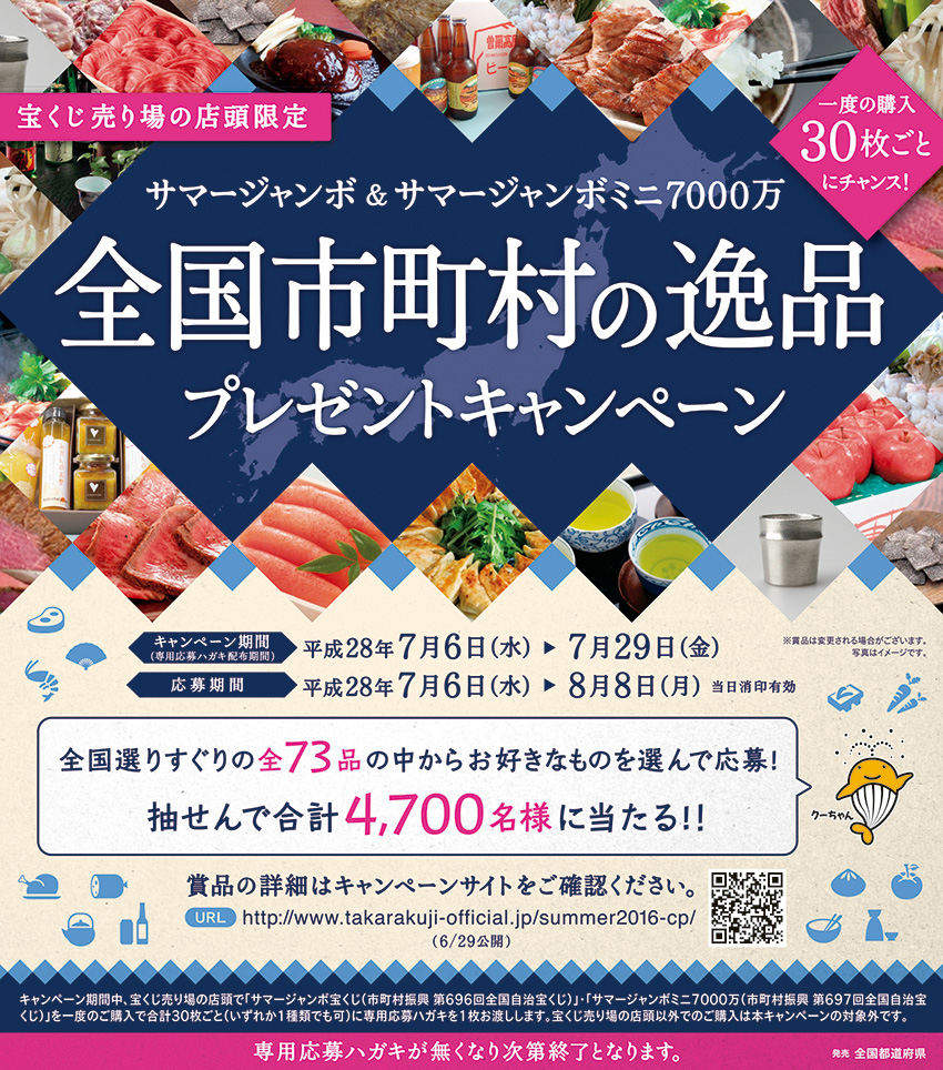 「サマージャンボ宝くじ」＆「サマージャンボミニ7000万」プレゼントキャンペーン