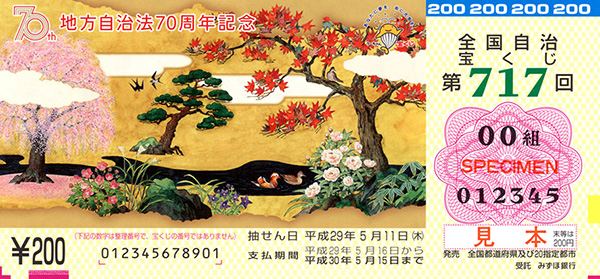 「地方自治法70周年記念くじ」