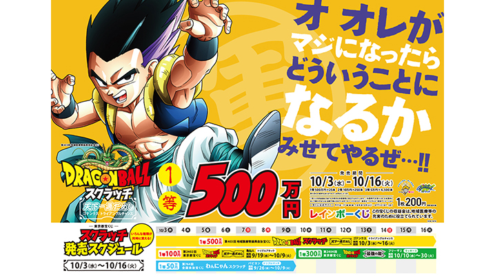 今月の「ドラゴンボールスクラッチ」は4つ！