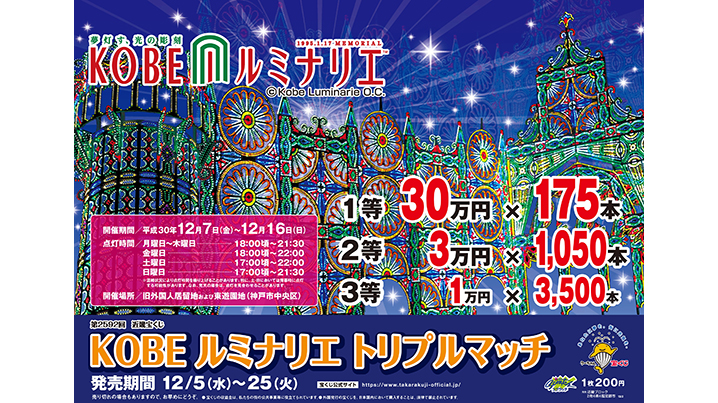 「KOBE ルミナリエ トリプルマッチ」は近畿ブロックで5日（水）から発売中！