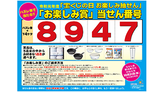 「宝くじの日 お楽しみ抽せん」の当せん番号が決定