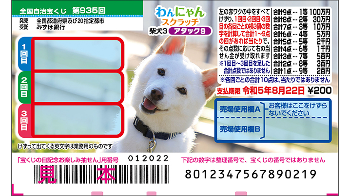 今月の「わんにゃんスクラッチ」は柴犬とキンカロー♪