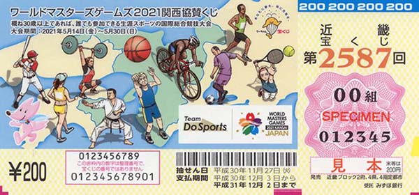 「ワールドマスターズゲームズ2021関西協賛くじ」（第2587回 近畿宝くじ）