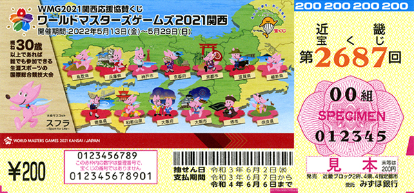 「ＷＭＧ2021関西応援協賛くじ」（第2687回 近畿宝くじ）