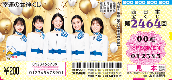 「幸運の女神くじ」（第2464回 西日本宝くじ）