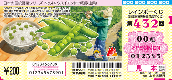 「レインボーくじ」（第432回 地域医療等振興自治宝くじ）