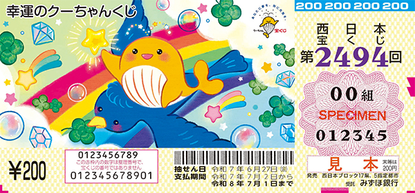「幸運のクーちゃんくじ」（第2494回 西日本宝くじ）