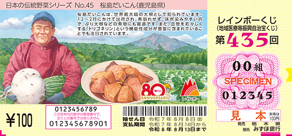 「レインボーくじ」（第435回 地域医療等振興自治宝くじ）