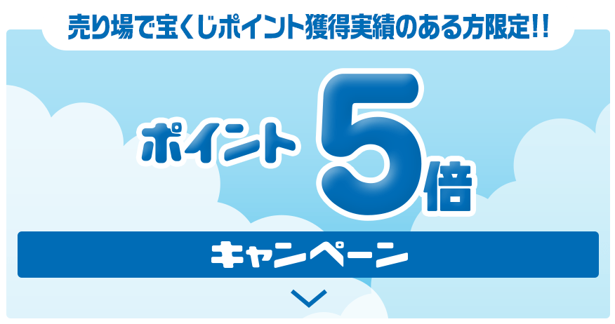 売り場で宝くじポイント獲得実績のある方限定!! ポイント5倍キャンペーン