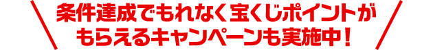 条件達成でもれなく宝くじポイントがもらえるキャンペーンも実施中！