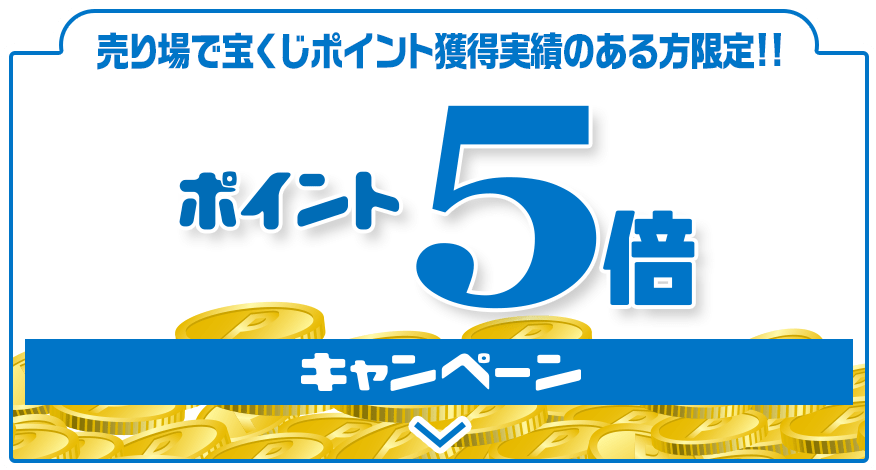売り場で宝くじポイント獲得実績のある方限定!! ポイント5倍キャンペーン