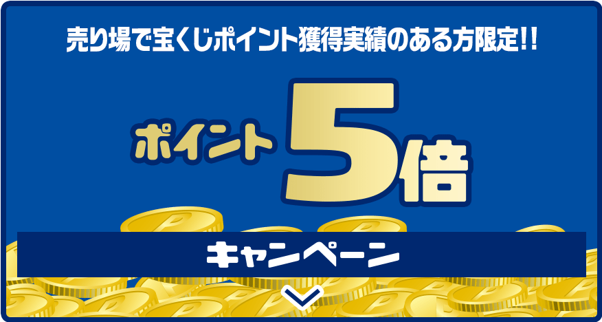 売り場で宝くじポイント獲得実績のある方限定!! ポイント5倍キャンペーン
