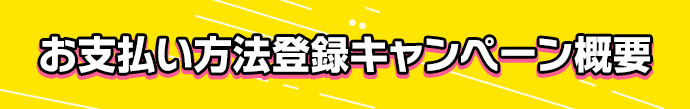 お支払い方法登録キャンペーン概要