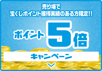 売り場で宝くじポイント獲得実績のある方限定!! ポイント5倍キャンペーン