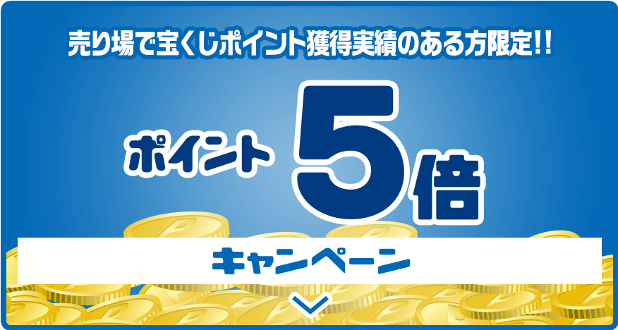 売り場で宝くじポイント獲得実績のある方限定!! ポイント5倍キャンペーン