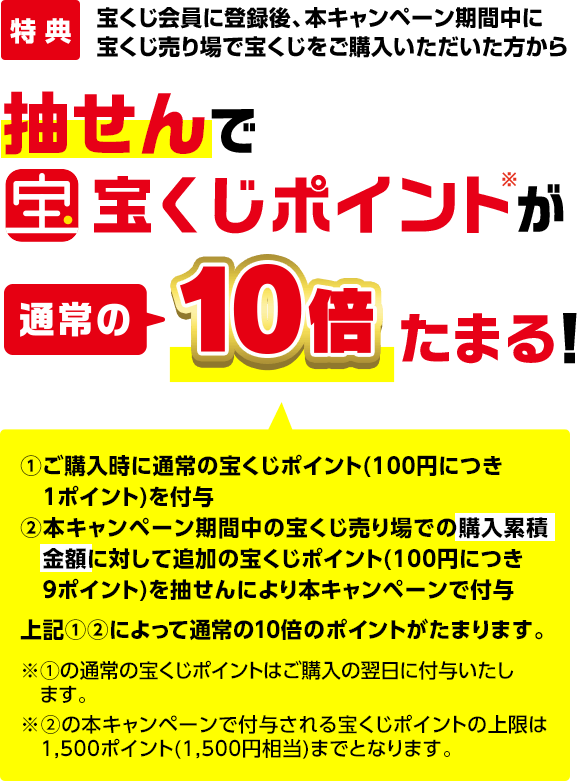 ポイント10倍キャンペーン｜【宝くじ公式サイト】