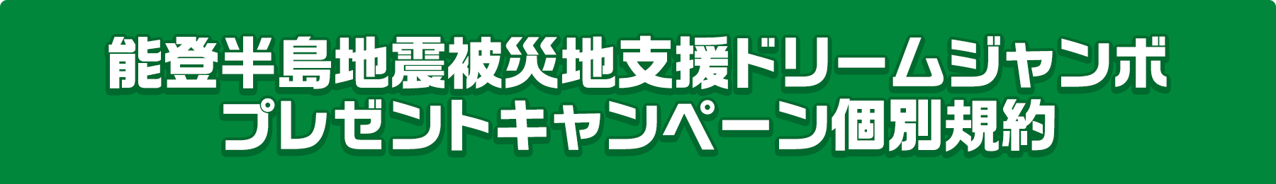 能登半島地震被災地支援ドリームジャンボプレゼントキャンペーン個別規約