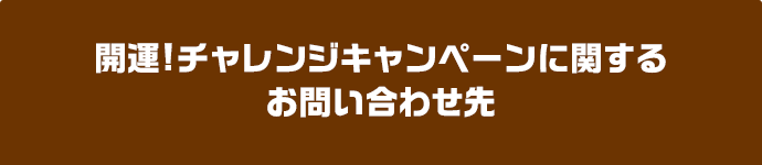 開運!チャレンジキャンペーンに関するお問い合わせ先