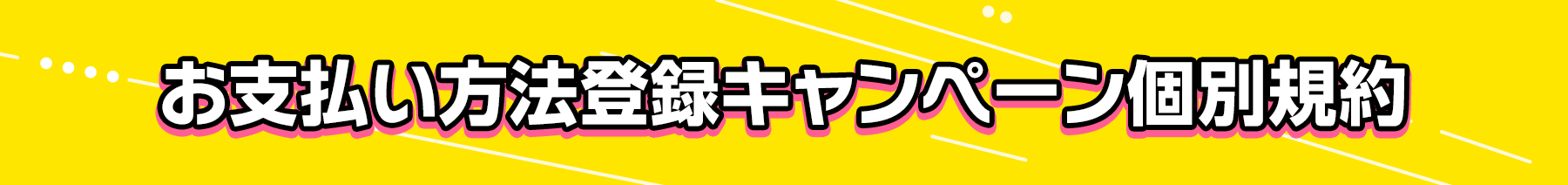 お支払い方法登録キャンペーン個別規約