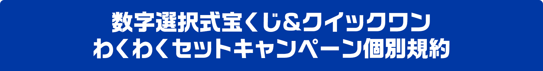 数字選択式宝くじ＆クイックワン わくわくセットキャンペーン個別規約