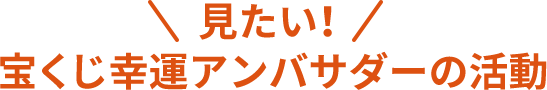見たい！宝くじ幸運アンバサダーの活動